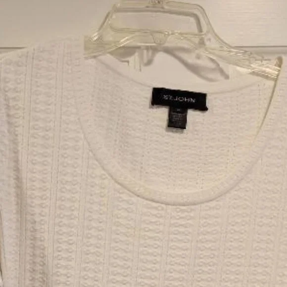 St. John knit three-quarter length sleeve peplum top - Picture 6 of 7